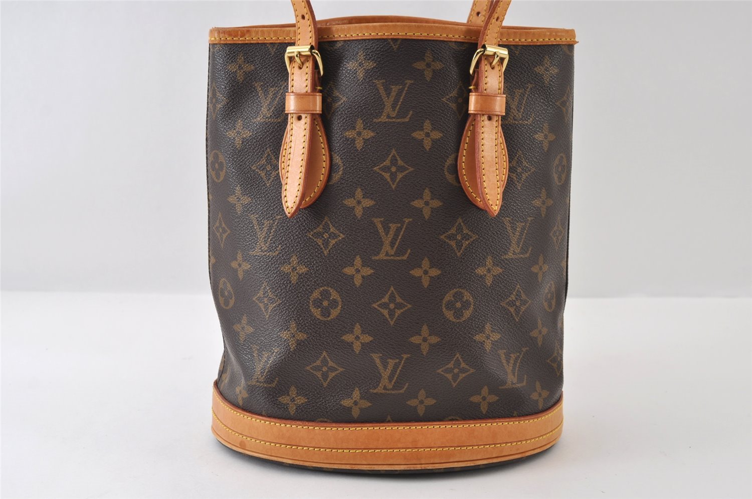 Authentic Louis Vuitton Monogram Bucket PM Shoulder Tote Bag M42238 LV 9774I