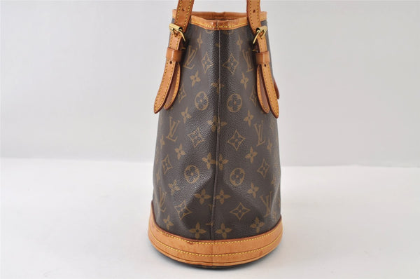 Authentic Louis Vuitton Monogram Bucket PM Shoulder Tote Bag M42238 LV 9774I