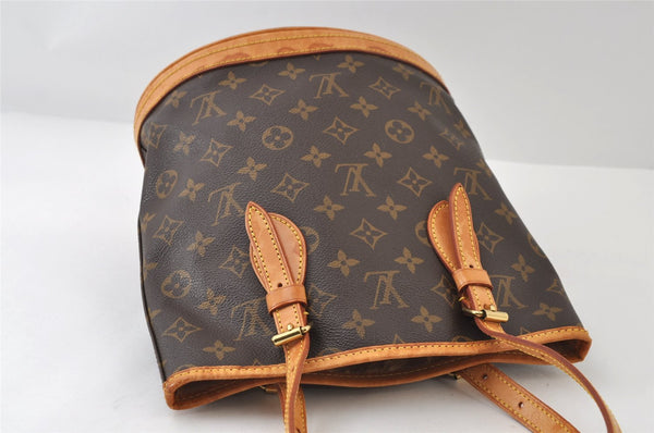 Authentic Louis Vuitton Monogram Bucket PM Shoulder Tote Bag M42238 LV 9774I
