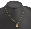 Authentic Christian Dior Gold Tone Chain Rhinestone Pendant Necklace CD 9774J