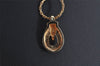 Authentic Christian Dior Gold Tone Chain Rhinestone Pendant Necklace CD 9774J