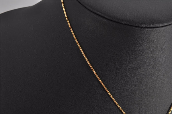 Authentic Christian Dior Gold Tone Chain Rhinestone Pendant Necklace CD 9774J