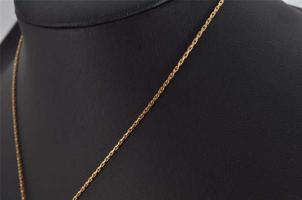 Authentic Christian Dior Gold Tone Chain Rhinestone Pendant Necklace CD 9774J