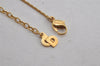 Authentic Christian Dior Gold Tone Chain Rhinestone Pendant Necklace CD 9774J