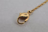 Authentic Christian Dior Gold Tone Chain Rhinestone Pendant Necklace CD 9774J