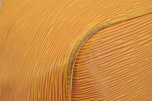 Authentic Louis Vuitton Epi Petit Noe Drawstring Bag Yellow M44109 LV 9775I