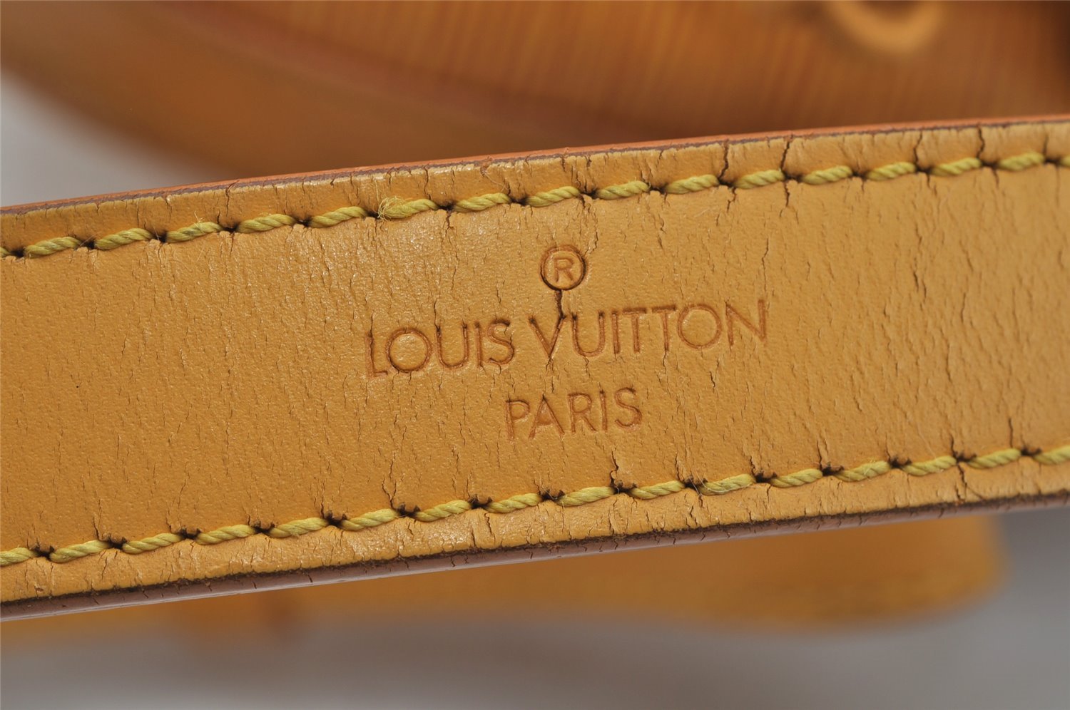 Authentic Louis Vuitton Epi Petit Noe Drawstring Bag Yellow M44109 LV 9775I