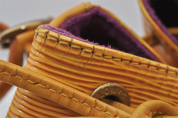 Authentic Louis Vuitton Epi Petit Noe Drawstring Bag Yellow M44109 LV 9775I