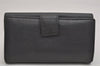 Authentic FENDI Peeka Boo Long Wallet Purse Leather Gray Box 9776J