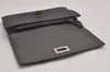 Authentic FENDI Peeka Boo Long Wallet Purse Leather Gray Box 9776J