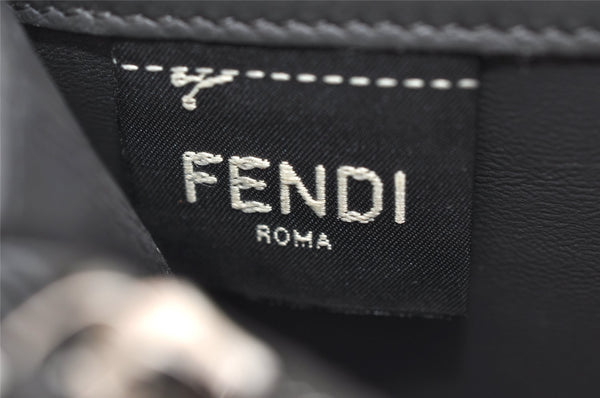 Authentic FENDI Peeka Boo Long Wallet Purse Leather Gray Box 9776J