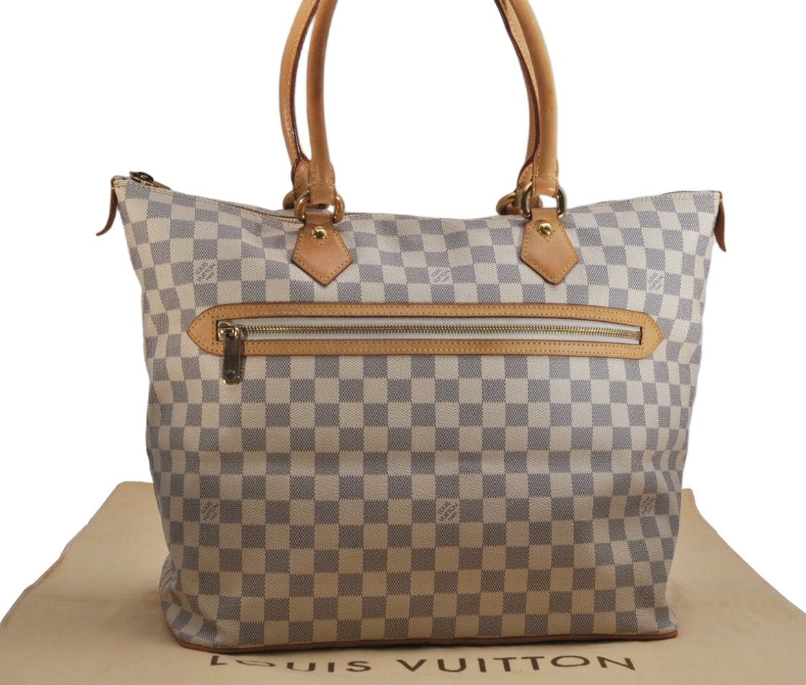 Authentic Louis Vuitton Damier Azur Saleya GM Shoulder Tote Bag N51184 LV 9779J