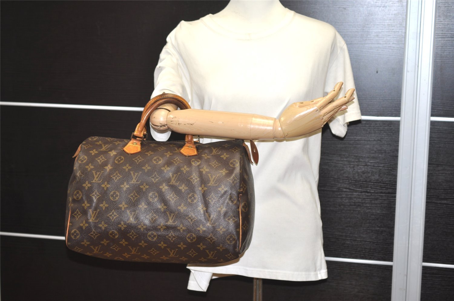 Authentic Louis Vuitton Monogram Speedy 35 Hand Boston Bag M41524 LV 9780I