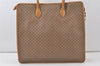 Authentic GUCCI Web Sherry Line Micro GG PVC Leather Tote Hand Bag Brown 9782J