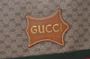 Authentic GUCCI Web Sherry Line Micro GG PVC Leather Tote Hand Bag Brown 9782J