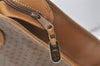 Authentic GUCCI Web Sherry Line Micro GG PVC Leather Tote Hand Bag Brown 9782J