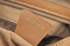Authentic GUCCI Web Sherry Line Micro GG PVC Leather Tote Hand Bag Brown 9782J