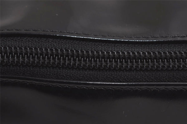 Authentic GUCCI Vintage Shoulder Hand Bag Purse Enamel Black Junk 9783J