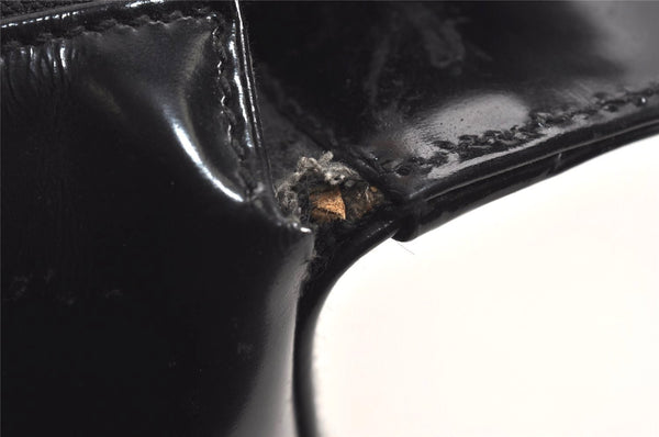 Authentic GUCCI Vintage Shoulder Hand Bag Purse Enamel Black Junk 9783J