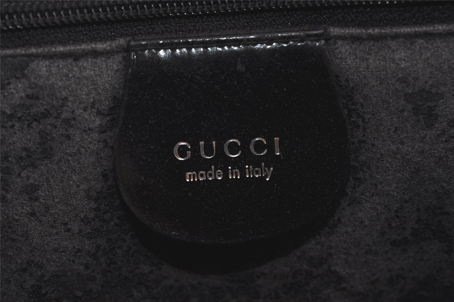 Authentic GUCCI Vintage Shoulder Hand Bag Purse Enamel Black Junk 9783J