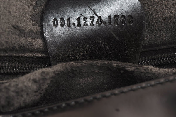 Authentic GUCCI Vintage Shoulder Hand Bag Purse Enamel Black Junk 9783J