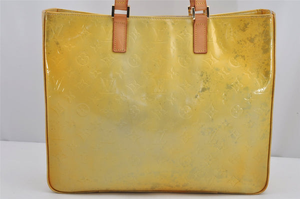 Authentic Louis Vuitton Vernis Columbus Shoulder Tote Bag Yellow M91028 LV 9785J