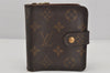 Authentic Louis Vuitton Monogram Compact Zip Bifold Wallet Purse M61667 LV 9786J