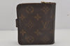 Authentic Louis Vuitton Monogram Compact Zip Bifold Wallet Purse M61667 LV 9786J