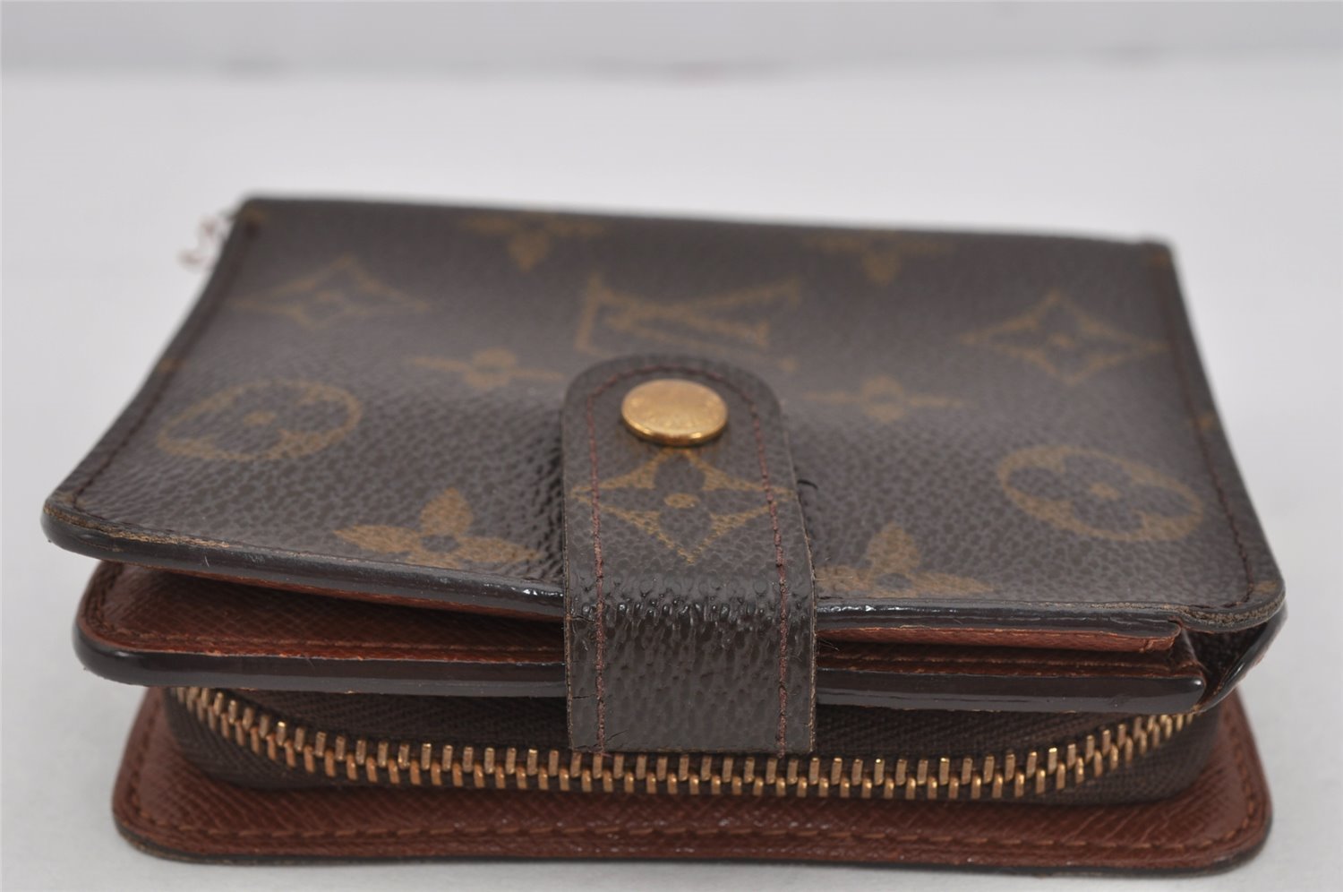 Authentic Louis Vuitton Monogram Compact Zip Bifold Wallet Purse M61667 LV 9786J