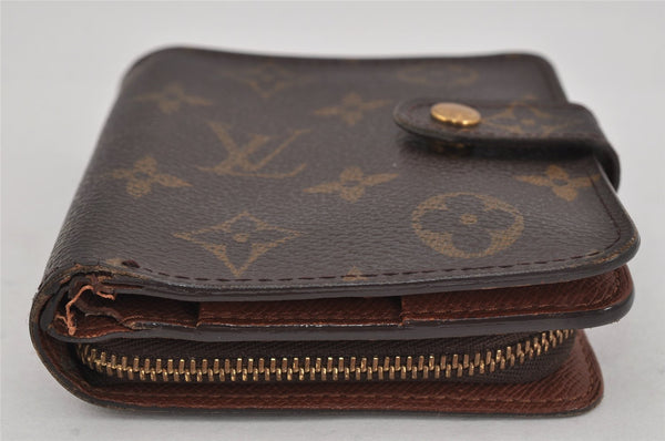 Authentic Louis Vuitton Monogram Compact Zip Bifold Wallet Purse M61667 LV 9786J