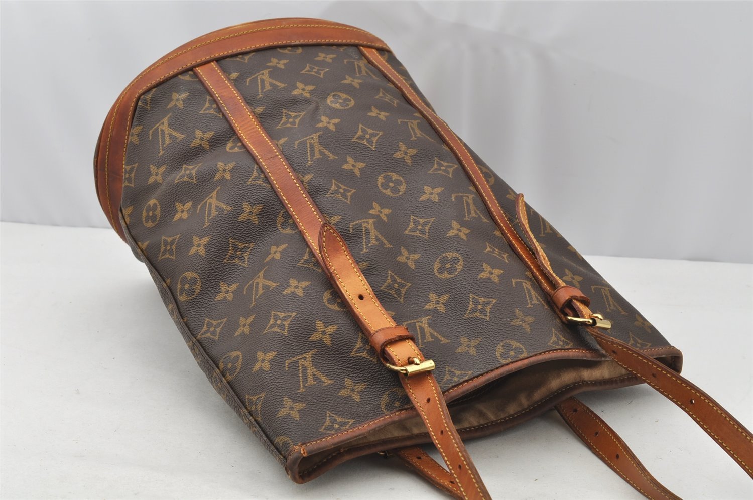 Authentic Louis Vuitton Monogram Bucket GM Shoulder Tote Bag M42236 LV 9789I