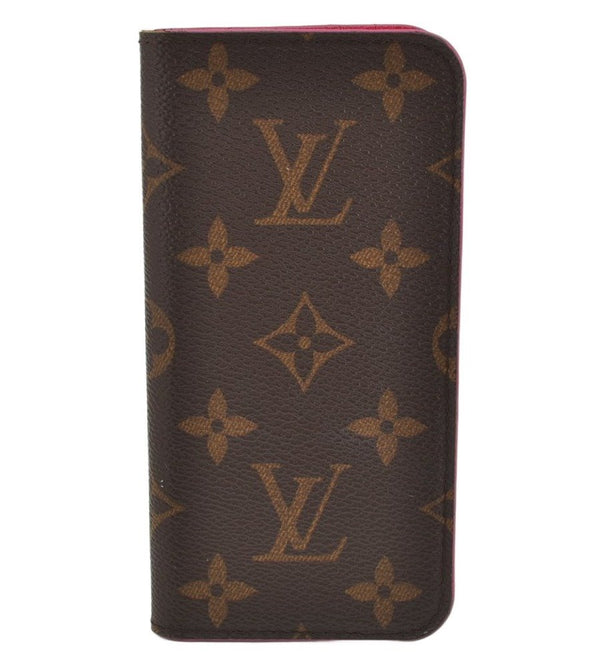 Authentic Louis Vuitton Monogram Folio Iphone 7 8 Case Pink M61906 LV 9789J