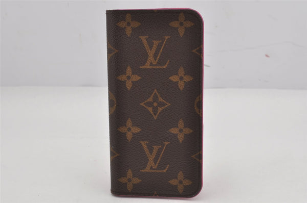 Authentic Louis Vuitton Monogram Folio Iphone 7 8 Case Pink M61906 LV 9789J