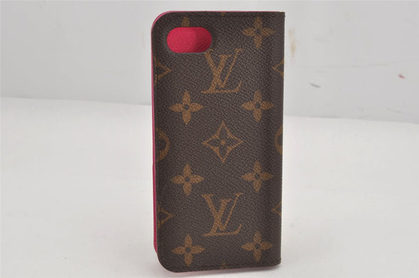 Authentic Louis Vuitton Monogram Folio Iphone 7 8 Case Pink M61906 LV 9789J