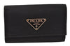 Authentic PRADA Nylon Tessuto Saffiano Leather 6 Six Hooks Key Case Black 9792J