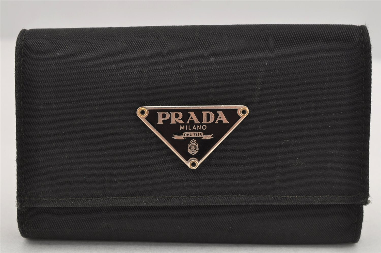 Authentic PRADA Nylon Tessuto Saffiano Leather 6 Six Hooks Key Case Black 9792J