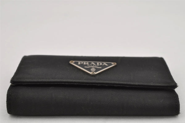 Authentic PRADA Nylon Tessuto Saffiano Leather 6 Six Hooks Key Case Black 9792J