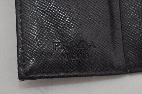 Authentic PRADA Nylon Tessuto Saffiano Leather 6 Six Hooks Key Case Black 9792J