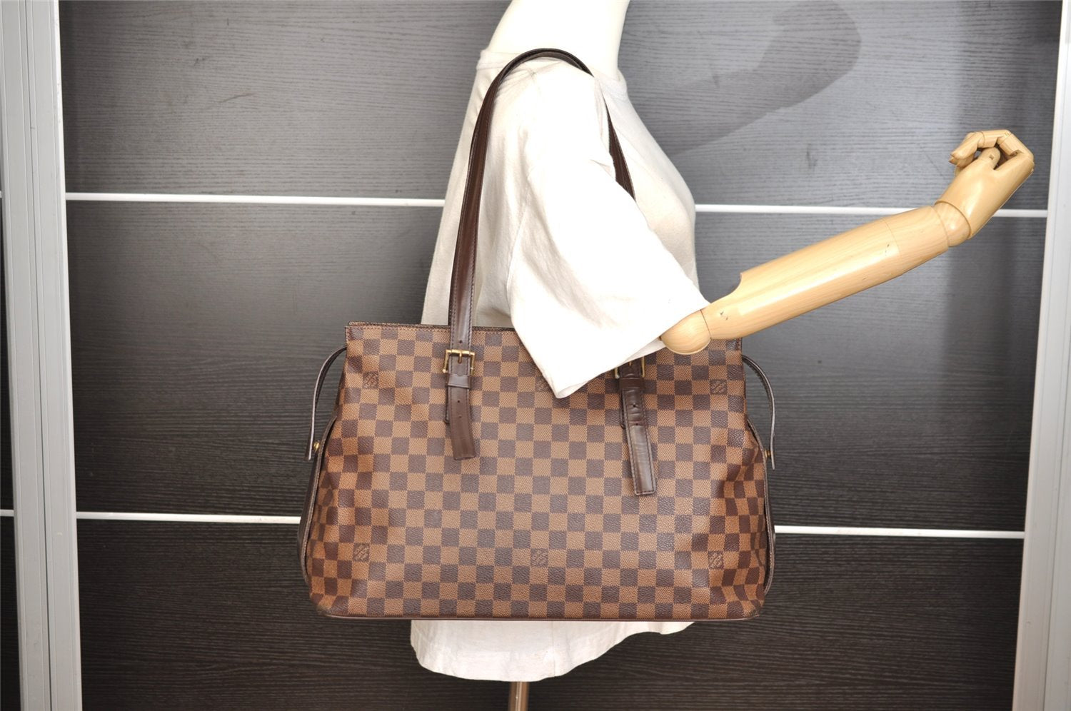 Authentic Louis Vuitton Damier Chelsea Shoulder Tote Bag N51119 LV 9793I