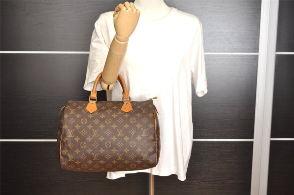 Authentic Louis Vuitton Monogram Speedy 30 Hand Boston Bag M41526 LV 9794I