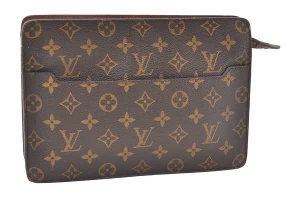 Authentic Louis Vuitton Monogram Pochette Homme Clutch Bag M51795 Junk 9795I