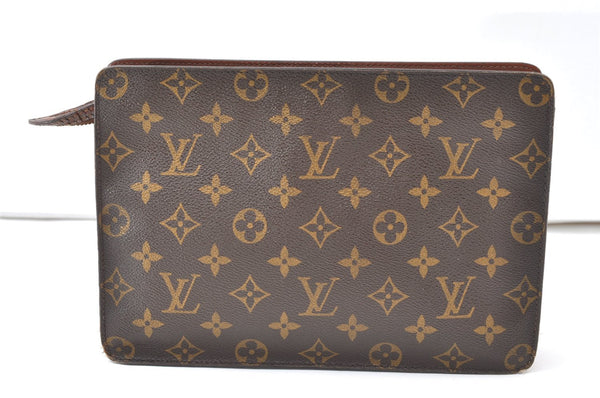 Authentic Louis Vuitton Monogram Pochette Homme Clutch Bag M51795 Junk 9795I