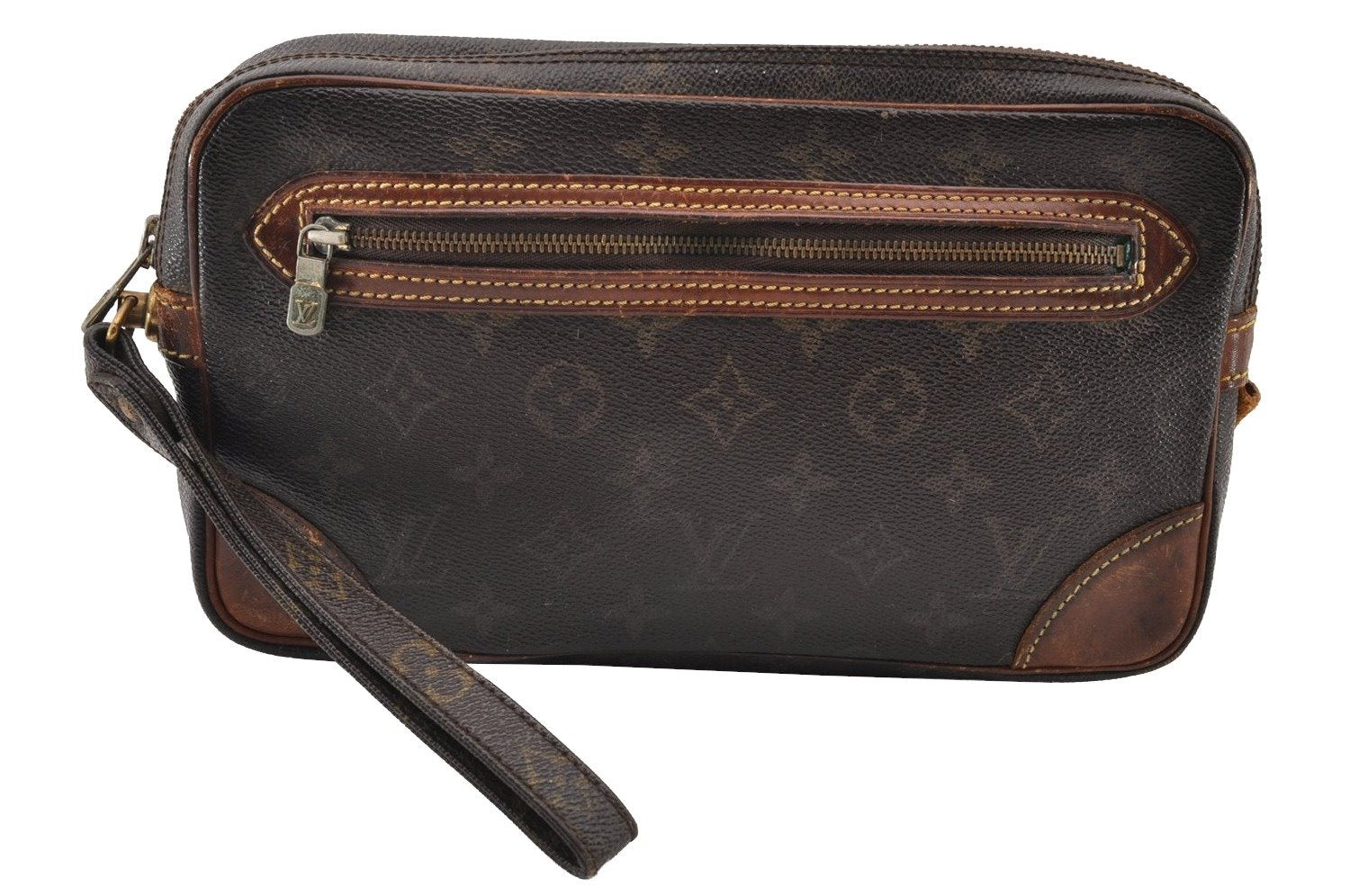 Authentic Louis Vuitton Monogram Marly Dragonne GM M51825 Clutch Hand Bag 9796I