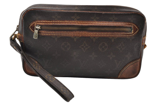 Authentic Louis Vuitton Monogram Marly Dragonne GM M51825 Clutch Hand Bag 9796I