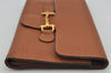 Authentic GUCCI Vintage Horsebit Bifold Long Wallet Purse Leather Brown 9797J