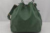Authentic Louis Vuitton Epi Petit Noe Shoulder Drawstring Bag M44104 Green 9798I