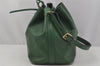 Authentic Louis Vuitton Epi Petit Noe Shoulder Drawstring Bag M44104 Green 9798I