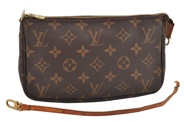 Authentic Louis Vuitton Monogram Pochette Accessoires Pouch M51980 LV Junk 9798J