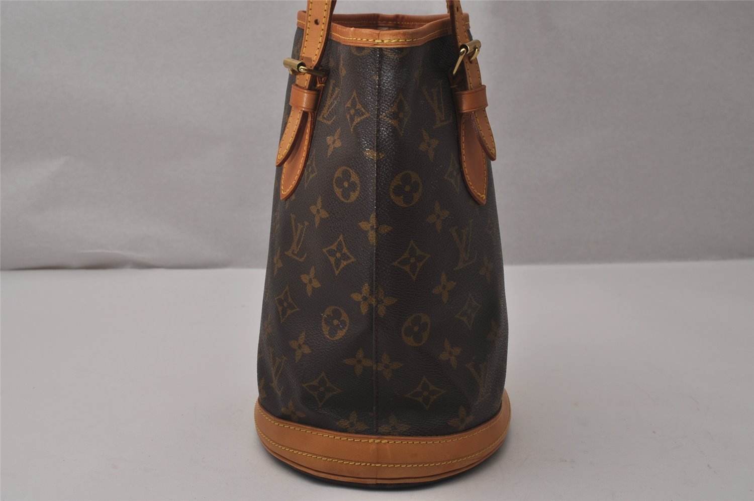 Authentic Louis Vuitton Monogram Bucket PM Shoulder Tote Bag M42238 Junk 9800I