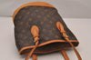 Authentic Louis Vuitton Monogram Bucket PM Shoulder Tote Bag M42238 Junk 9800I